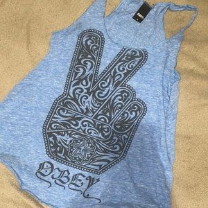 Obey peace sign tank top